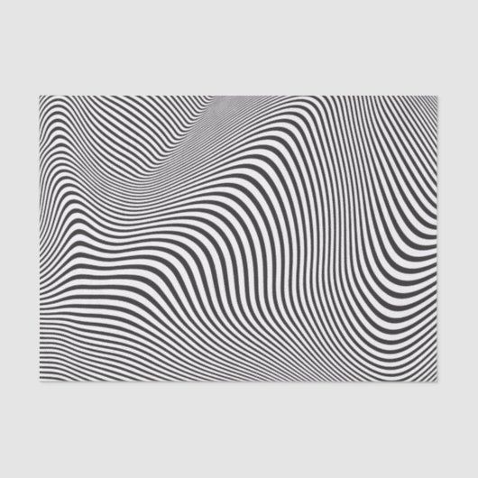 Papier Mousseline Modern Op Art Curves Waves Elegant Retro 70s  (Recto)
