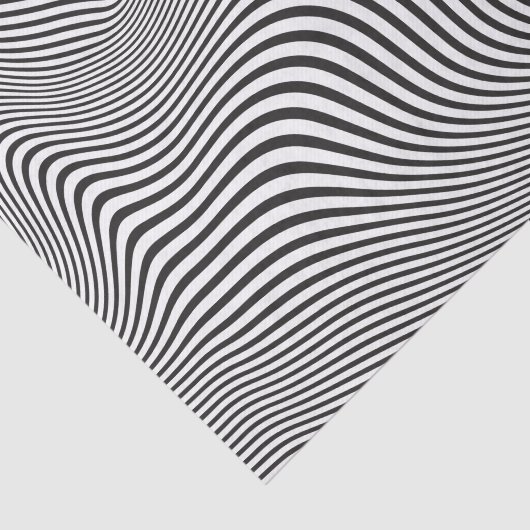 Papier Mousseline Modern Op Art Curves Waves Elegant Retro 70s  (Détail)