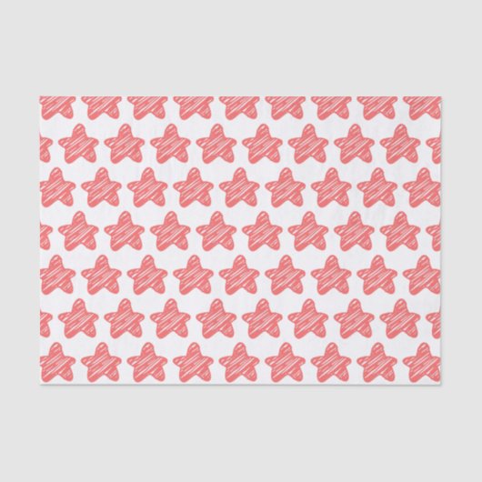Papier Mousseline Modern Pink Star Sketch Pattern (Recto)
