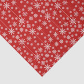 Papier Mousseline Modern Red & White Snowflake Christmas Holiday (Détail)