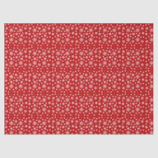 Papier Mousseline Modern Red & White Snowflake Christmas Holiday (Recto)