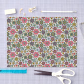 Papier Mousseline Modern Retro Floral Drawing Seamless Pattern Art (Artisanat)