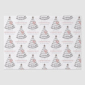 Papier Mousseline Modern Scandi Minimal Blush Heart Christmas Tree (Recto)