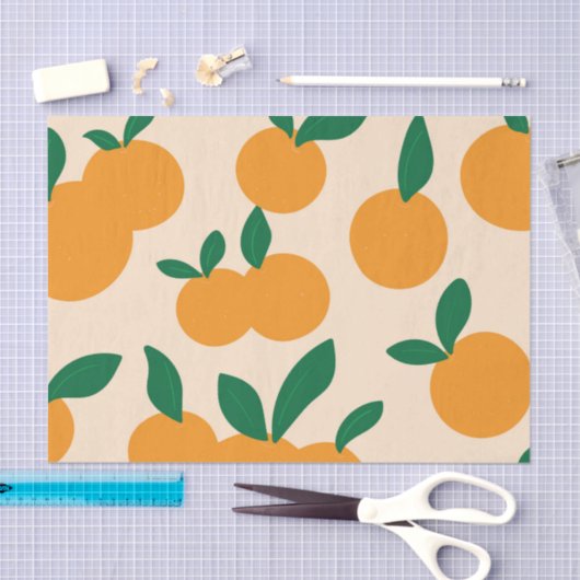Papier Mousseline Modern Stylish Citrus Fruit Oranges Pattern (Artisanat)