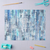 Papier Mousseline Moderne abstrait chic tons bleus  (Artisanat)