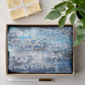 Papier Mousseline Moderne abstrait chic tons bleus  (Cadeau)