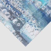 Papier Mousseline Moderne abstrait chic tons bleus  (Détail)