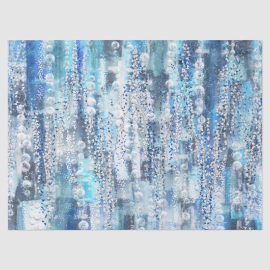 Papier Mousseline Moderne abstrait chic tons bleus  (Recto)