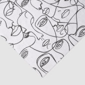 Papier Mousseline Moderne Abstraite ligne Art féministe (Détail)