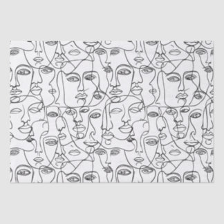 Papier Mousseline Moderne Abstraite ligne Art féministe