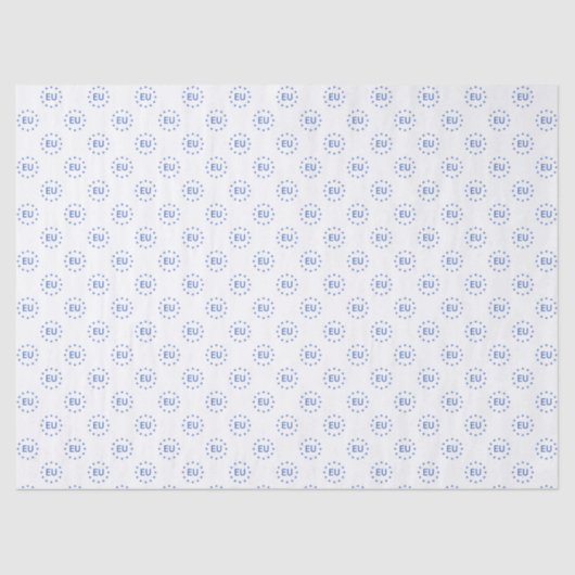 Papier Mousseline Moderne Bleu Blanc Union européenne Étoiles UE Log (Recto)