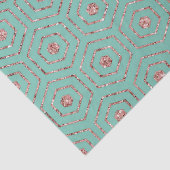 Papier Mousseline Moderne Chic Aqua Rose Parties scintillant or Hexa (Détail)