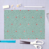 Papier Mousseline Moderne Chic Aqua Rose Parties scintillant or Hexa (Artisanat)