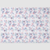 Papier Mousseline Moderne Chic Aquarelle Bleu Hydrangée Florale (Recto)