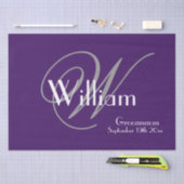 Papier Mousseline Moderne classique personnalisé Argent blanc mauve (Artisanat)