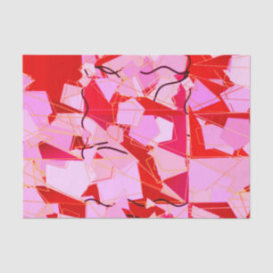 Papier Mousseline Moderne du milieu du siècle Abstrait, rouge foncé