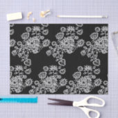 Papier Mousseline Moderne Motif de dentelle noir et blanc tendance (Artisanat)