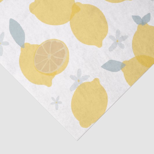 Papier Mousseline Moderne Pastel Citrus Lemons Motif (Détail)