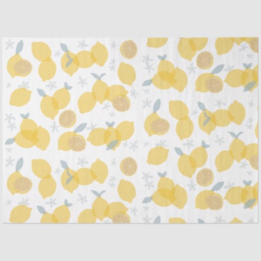 Papier Mousseline Moderne Pastel Citrus Lemons Motif (Recto)