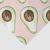 Papier Mousseline Moderne Pastel Rose Et Vert Motif Avocado (Détail)