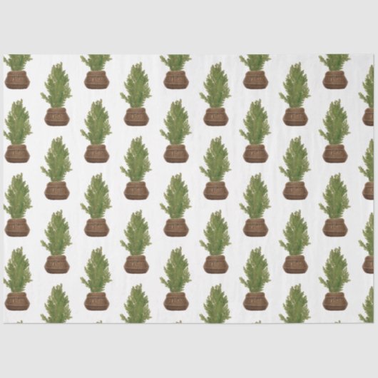 Papier Mousseline Moderne Russe Aquarelle Noël Arbre de Noël (Recto)