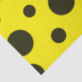 Papier Mousseline Moderne Simple Noir pois motif jaune point (Détail)