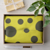 Papier Mousseline Moderne Simple Noir pois motif jaune point (Cadeau)