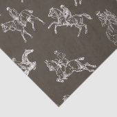 Papier Mousseline Moderne Style Taupe Blanc Horseback Toile (Détail)