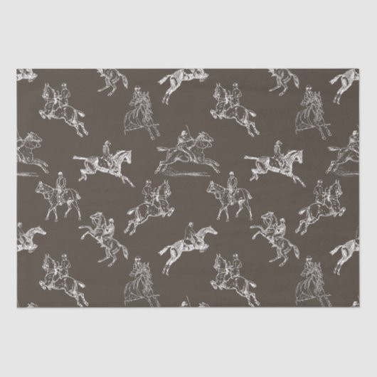 Papier Mousseline Moderne Style Taupe Blanc Horseback Toile (Recto)