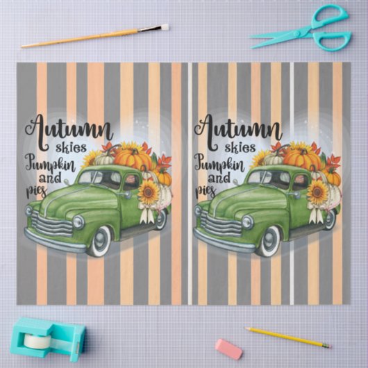 Papier Mousseline Moderne Thanksgiving Belle collection d'automne (Artisanat)