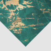 Papier Mousseline Moderne Turquoise et Motif en marbre doré (Détail)