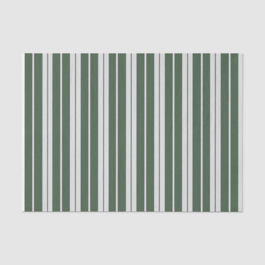 Papier Mousseline Moderne Vert Blanc Rayé (Recto)