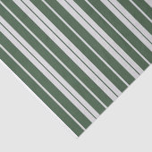 Papier Mousseline Moderne Vert Blanc Rayé (Détail)