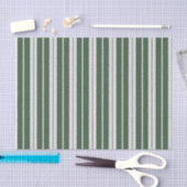 Papier Mousseline Moderne Vert Blanc Rayé (Artisanat)