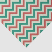 Papier Mousseline Moderne Vert Vert Rouge Zig Zag Stripes Noël (Détail)