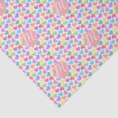 Papier Mousseline Moderne Vibrant Rainbow Doodle Hearts Monogramme (Détail)
