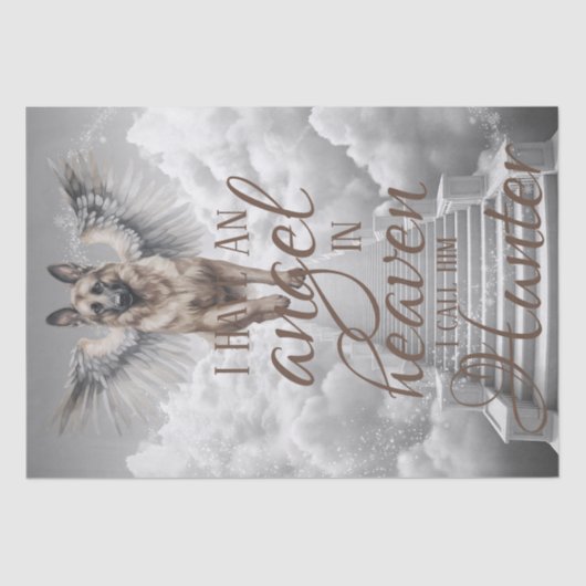 Papier Mousseline Mon Ange Berger Allemand Chien Au Ciel (Recto)