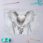 Papier Mousseline Mon Coeur d'Ange, Coeur ailé (Artisanat)