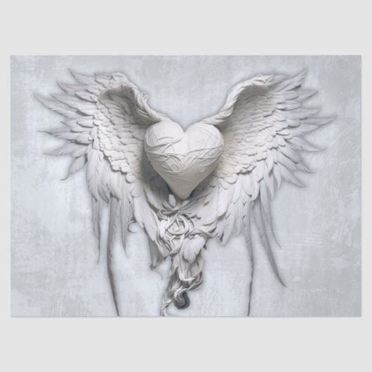 Papier Mousseline Mon Coeur d'Ange, Coeur ailé (Recto)