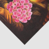 Papier Mousseline Mona Lisa aime les roses roses roses (Détail)