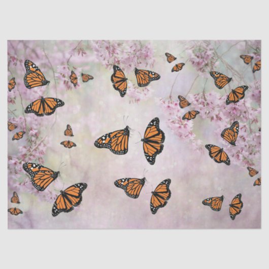 Papier Mousseline Monarque Butterflies (Recto)