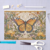 Papier Mousseline Monarque Butterfly Elégance, Fleur sauvage & Or (Artisanat)