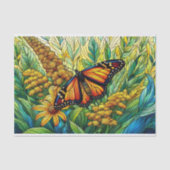 Papier Mousseline Monarque Papillon Floral Vitrail Decoupage (Recto)