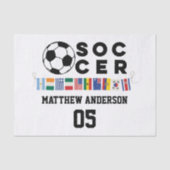 Papier Mousseline Monde de football drapeaux Monogramme (Recto)