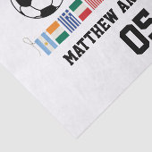 Papier Mousseline Monde de football drapeaux Monogramme (Détail)