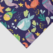 Papier Mousseline Monde de la mer drôle (Détail)