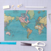 Papier Mousseline Monde, la projection de Mercator (Artisanat)