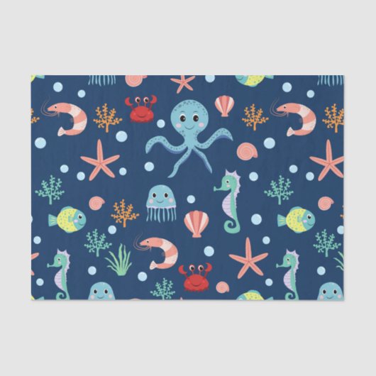 Papier Mousseline Monde marin (Recto)