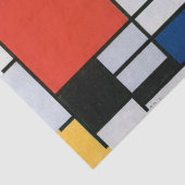 Papier Mousseline Mondrial Composition Rouge Jaune Bleu Noir (Détail)