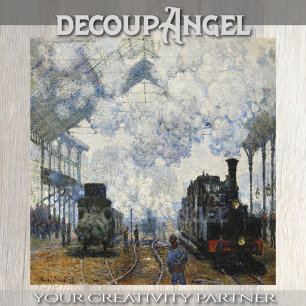 Papier Mousseline Monet - Arrivée de la Découpage du train de Norman